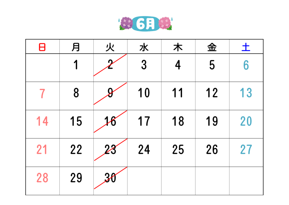 6月休診日